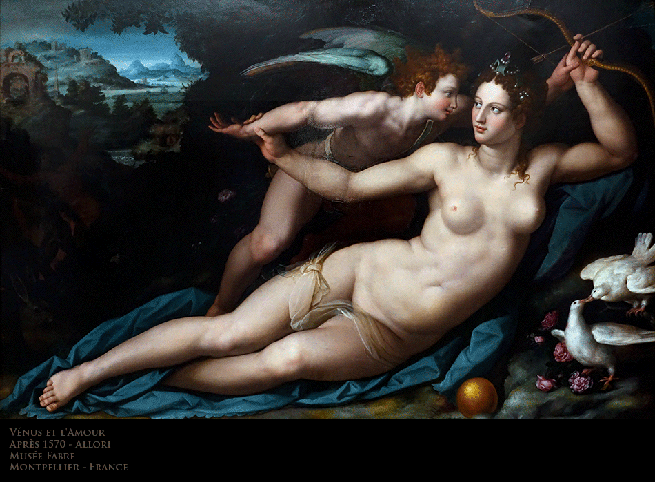 Aphrodite - Vénus et l'Amour (Éros ou Cupidon) - Après 1570 - Allori - Musée Fabre - Montpellier - France
