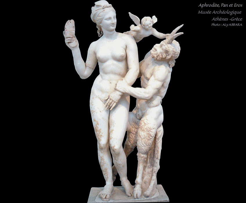 Aphrodite, Pan et Éros - Muse Archologique - Athnes - La Grce