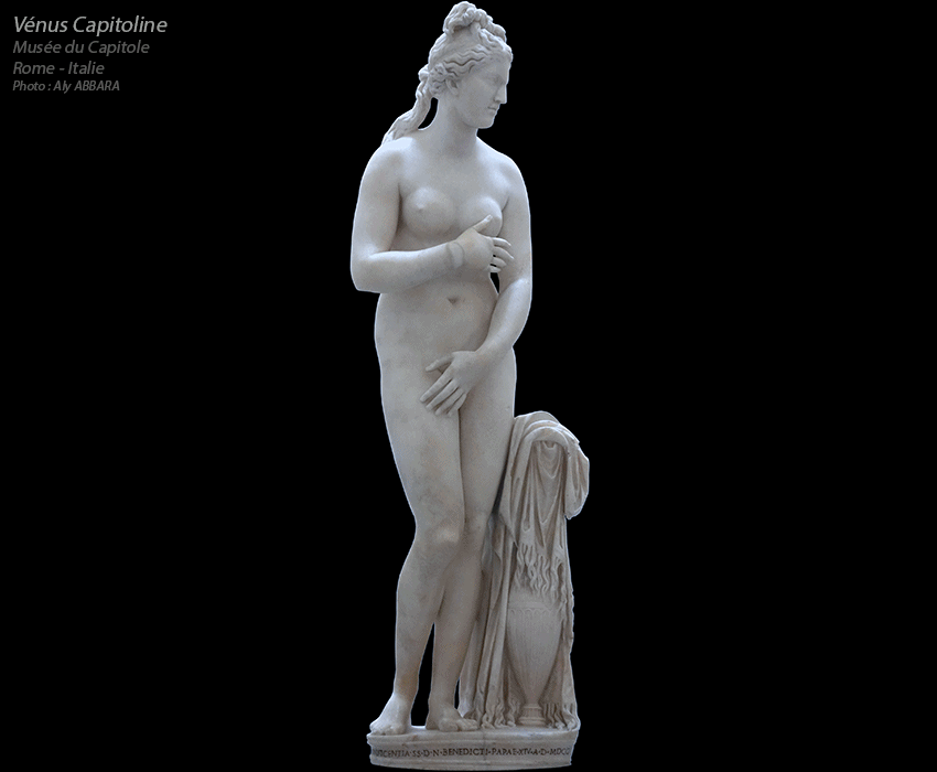 Vnus (Aphrodite) Capitoline - Sortant du bain, nue - Muse du Capitole - Rome - Italie - Fichier vido type GIF anim