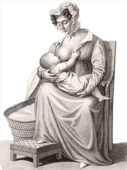 L'allaitement " Nouvelle démonstrations d'accouchements " 1822, J.-P. Maygrier