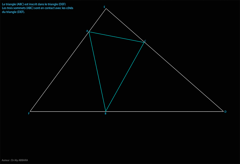 Point du théorème du pivot d'un triangle (ABC)
