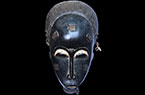 Masque Baoulé masculin coloré de noir - Côte d'Ivoire