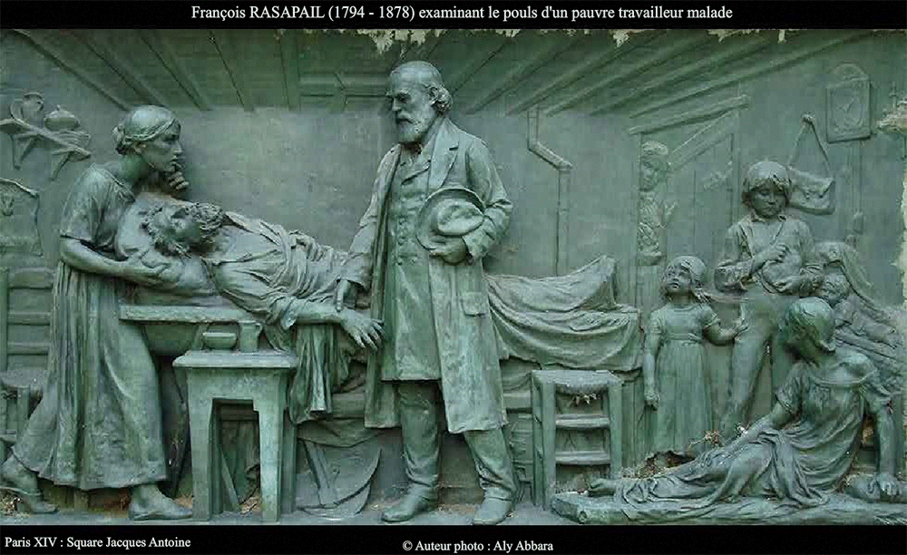 Raspail examinant un malade - Paris 14 ème - Square Jacques Antoine