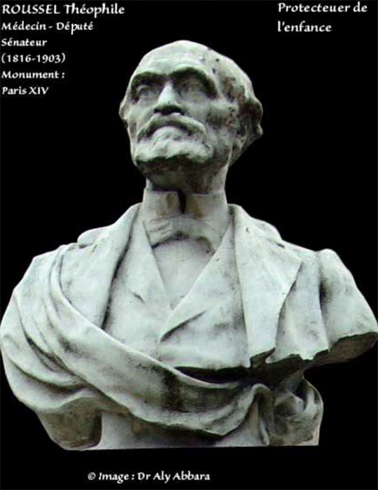 ROUSSEL Théophile, protecteur de l'enfance - Sculpture de J.B. CHAMEIL - Paris 14ème