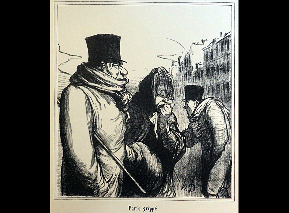 DAUMIER Honoré : Paris grippé - 1864