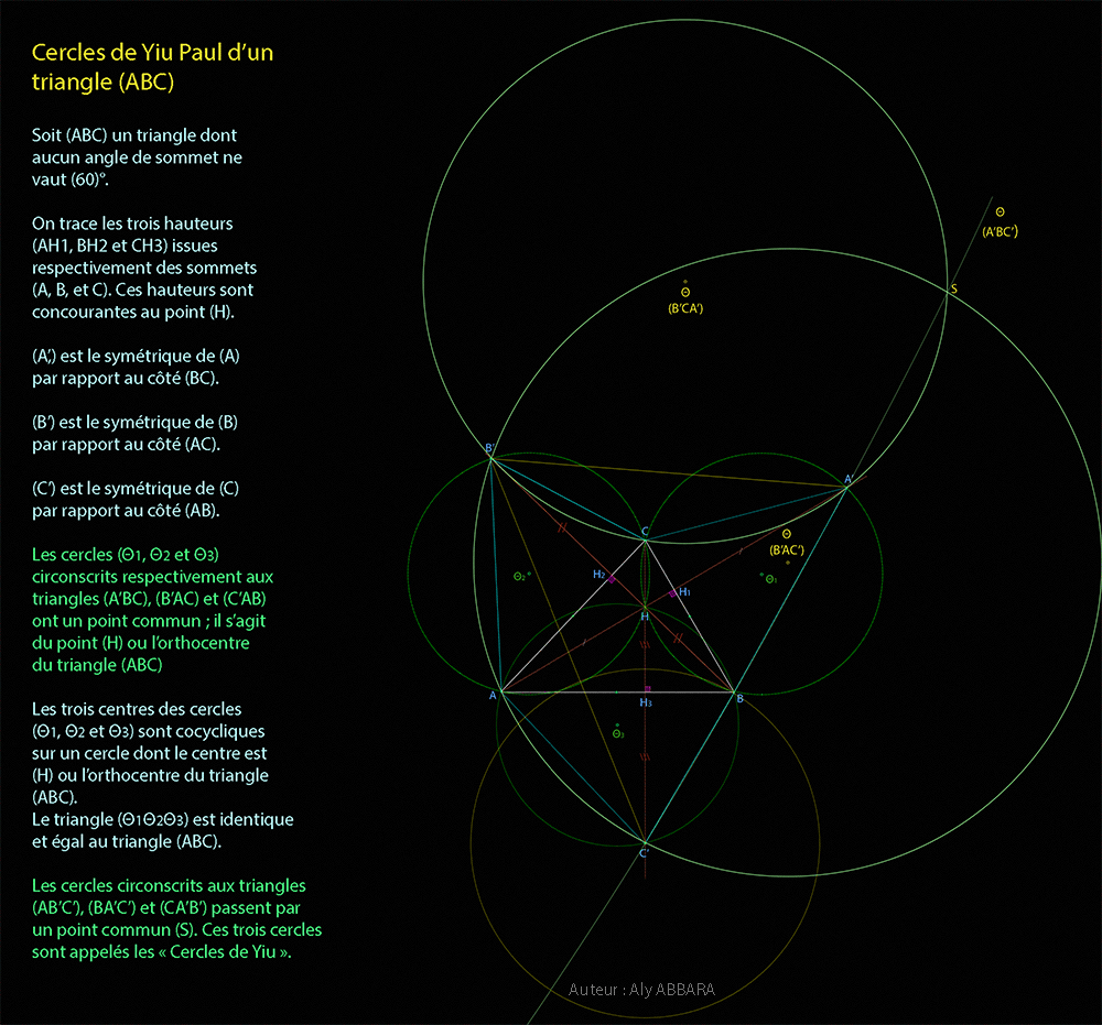 Cercles de Yiu Paul d'un triangle (ABC)