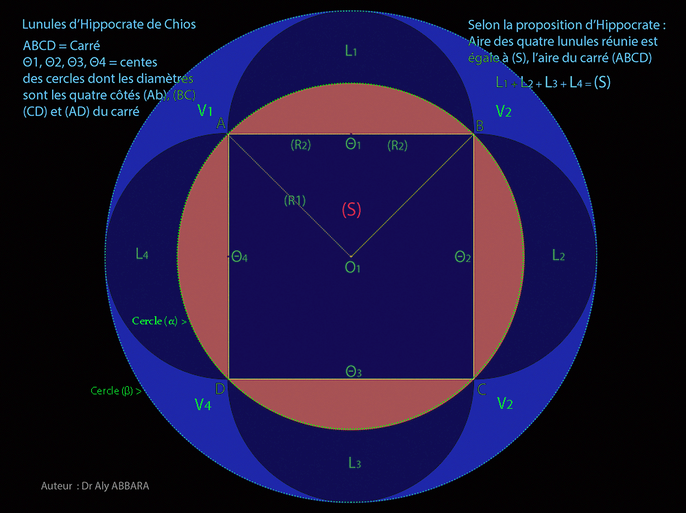 Lunule d'Hippocrate - cercle extérieur circonscrit