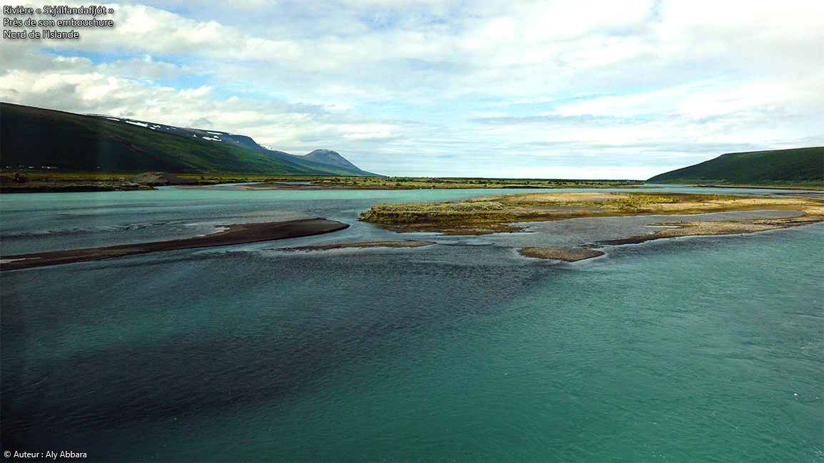 Islande (Iceland) Nord - Le fleuve Skjálfandafljót près de son estuaire qui rejoint la baie de Skjálfandi