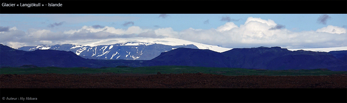 Islande (Iceland) - Glacier Langjökull ou Glacier long - Au nord-est du Parlement Alþingi - Images prises à proximité des chutes de Gullfoss-