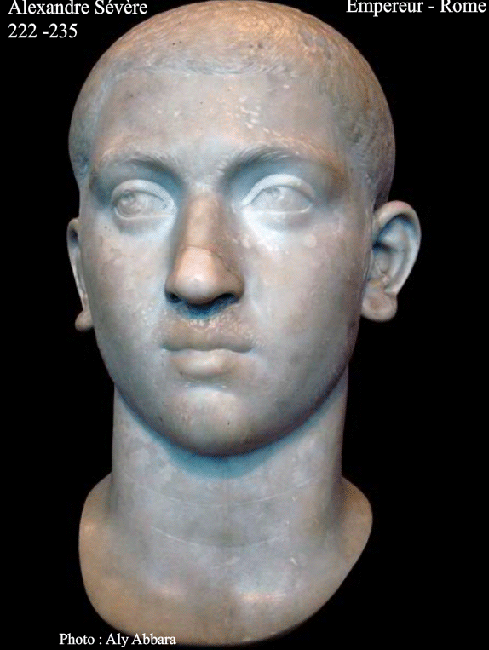 Alexandre Sévère - Empreur romain de la famille des Sévère - Tête en marbre - Musée du Louvre - Paris